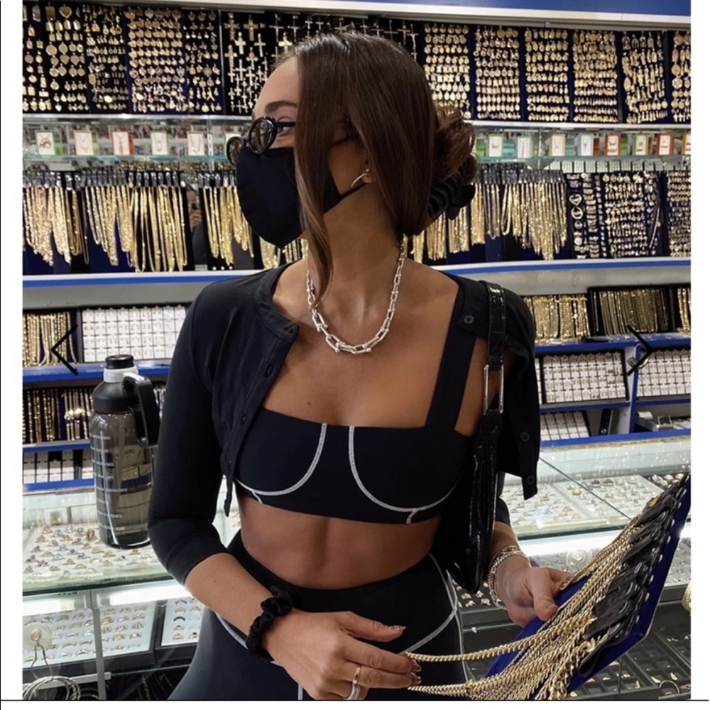 Weworewhat Black Corset Bra Top Bandeau Size XS New with Tags